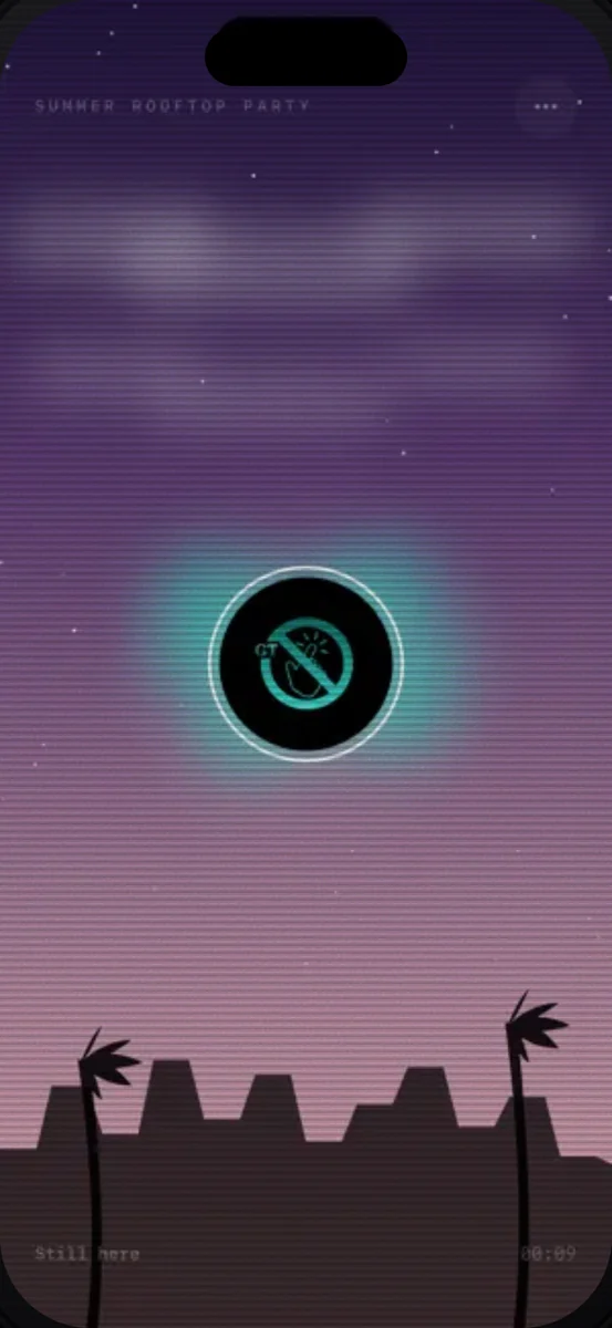 Glass Tappers party mode on iPhone, the screen guests see once they've joined